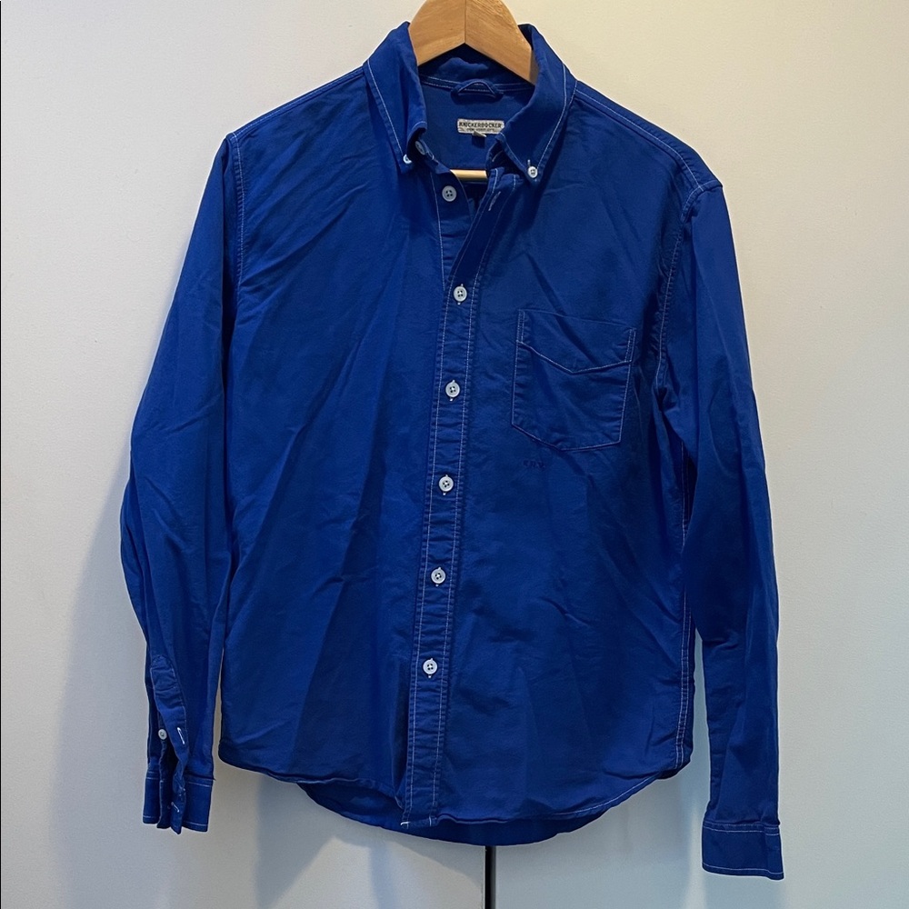 Knickerbocker Men's Button-Down Casual Shirt in Royal Blue